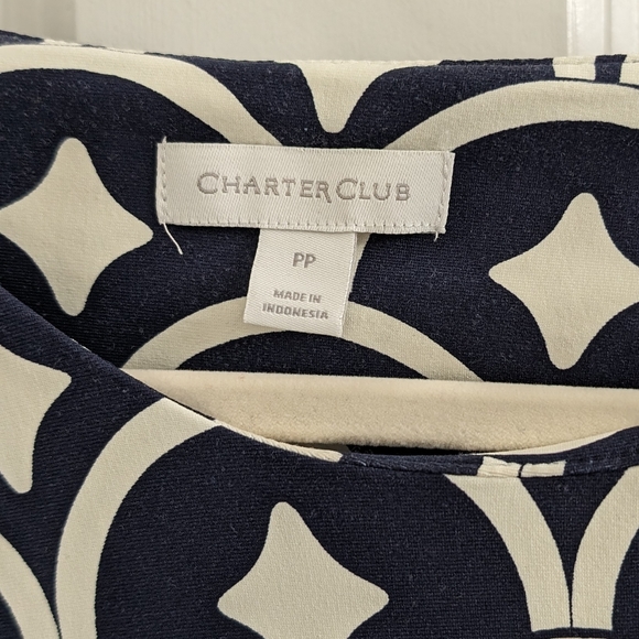 Navy and white patterned dress - Picture 3 of 3